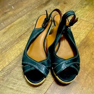 Women’s Faux Leather Black Wedges